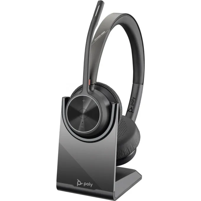 Poly Voyager 4320 UC Headset Teams Certified BT5.1 BT700 Stand Black — image 2