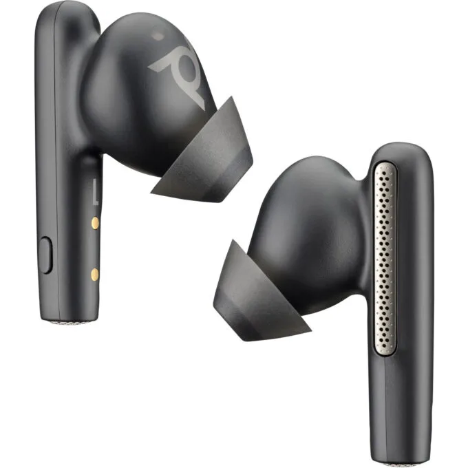 Poly Voyager Free 60+ UC Bluetooth Earbuds - Carbon Black - BT700 USB-C Adapter, ANC, Touch Charge Case, 24h Playback — image 1