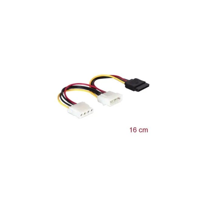 Power cable 4 pin male to SATA 15 pin female + floppy 4 pin female, Y-cable — image 1