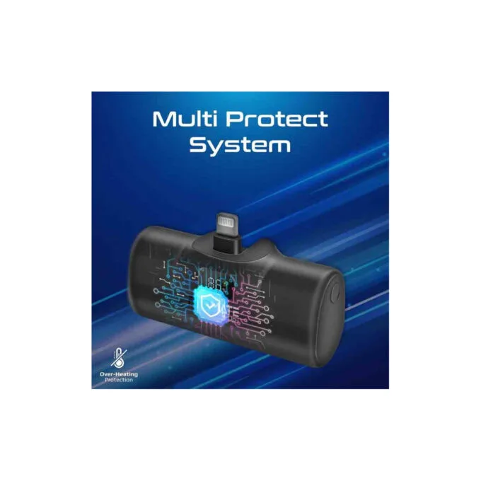 POWERUP-I.BLACK 5000mAh COMPACT FAST POWERBANK W BUILT-IN LIGHTNING CONNECTOR PROMATE — image 8