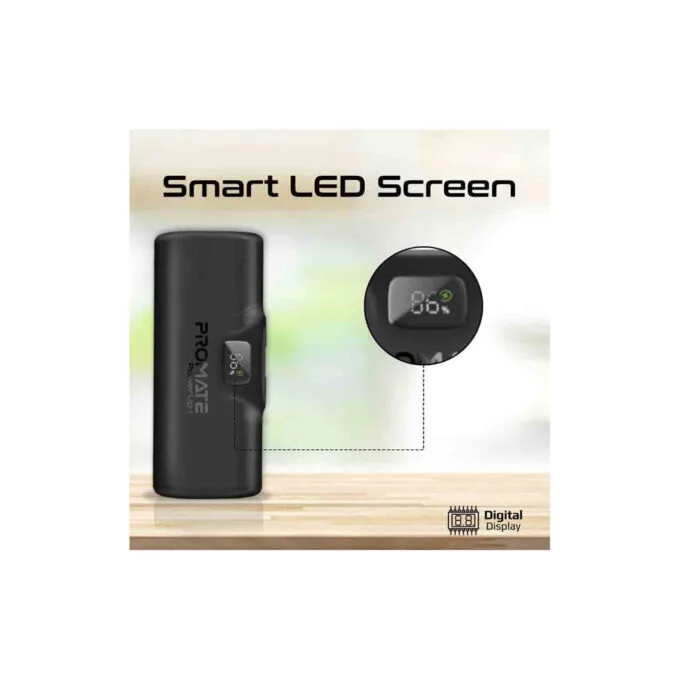 POWERUP-I.BLACK 5000mAh COMPACT FAST POWERBANK W BUILT-IN LIGHTNING CONNECTOR PROMATE — image 9