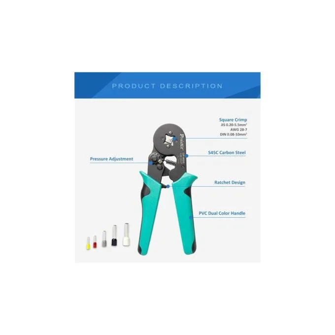 Proskit Crimping Tool Wire Ferrule Square Crimp 175mm - CP-462G - Wire Ferrule Square Crimp 175mm — image 3