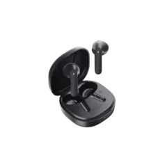 QCY Air TWS Earbuds - Dark Grey - Quad Mic ENC, Multi-point, Leather Grain Case