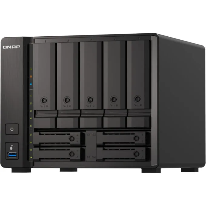 QNAP 9-Bay NAS - TS-H973AX - AMD Ryzen V1500B 2.2GHz, 32GB DDR4, SATA & U.2 NVMe, Black — image 5