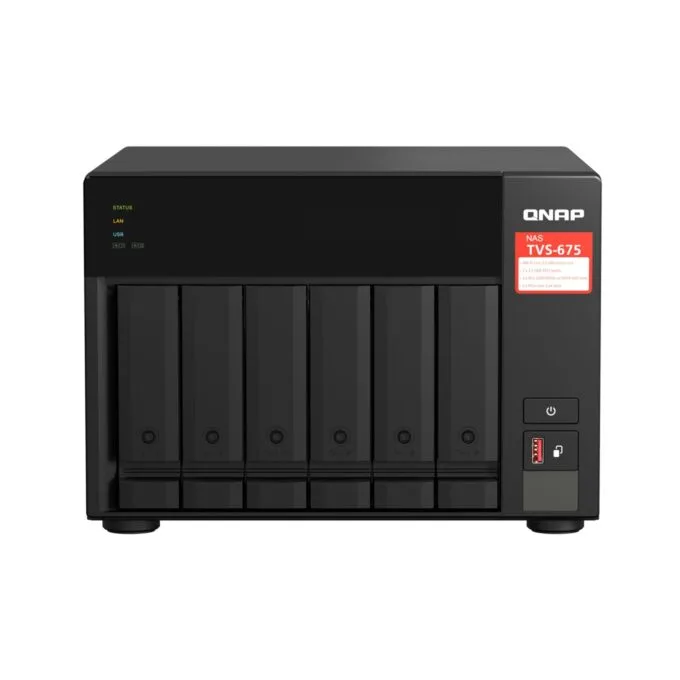QNAP NAS Server TVS-675-8G - 6-Bay, Black, 8 GB DDR4, 2.5 GHz, 8-core — image 1