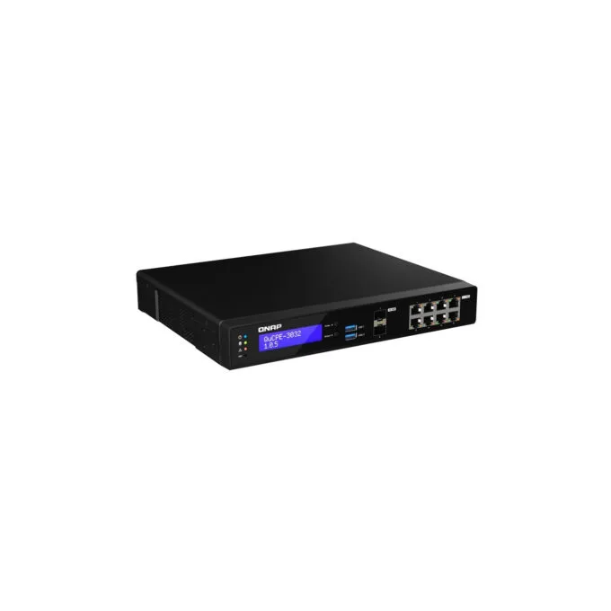 QNAP QuCPE-3032 - Intel Atom C3558R 2.4GHz, 8GB DDR4, 8x2.5GbE RJ45 + 2x10GbE SFP+, 2x M.2 NVMe, Black — image 3