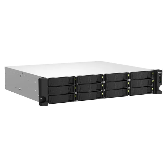 QNAP TS-1264U-RP-8G - 12-Bay 2U Rack NAS, Intel Celeron 2.0/2.9GHz, 8GB DDR4, Redundant PSU, Aluminum/Black — image 2