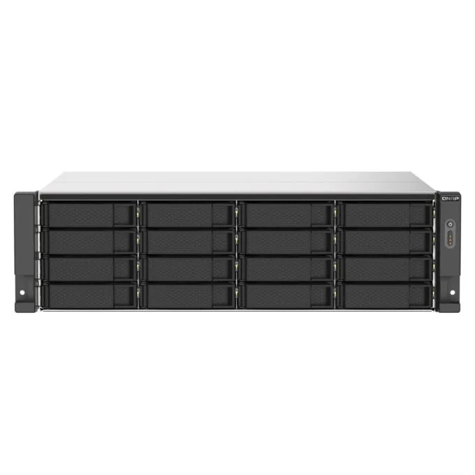 QNAP TS-1673AU-RP-16G - 16-Bay 3U Rack NAS, AMD V1500B 2.2GHz, 16GB DDR4, Dual 2.5GbE, USB-C, Redundant 550W PSU — image 1