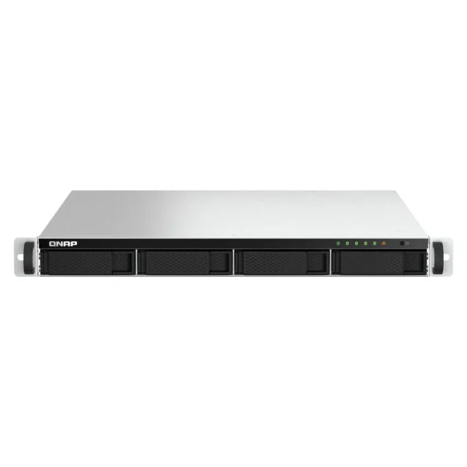 QNAP TS-464U-RP - 1U 4-Bay Rack NAS, Intel N5095 2.0/2.9GHz, 8GB DDR4, 2x2.5GbE, Redundant PSU, Black/Aluminium — image 1