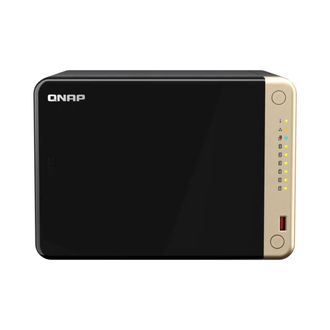 QNAP TS-664-8G NAS Server - 6-Bay, Intel Celeron N5095 2.0/2.9GHz, 8GB DDR4, 2x M.2, 2x2.5GbE, HDMI 2.1, Black/Bronze — image 1