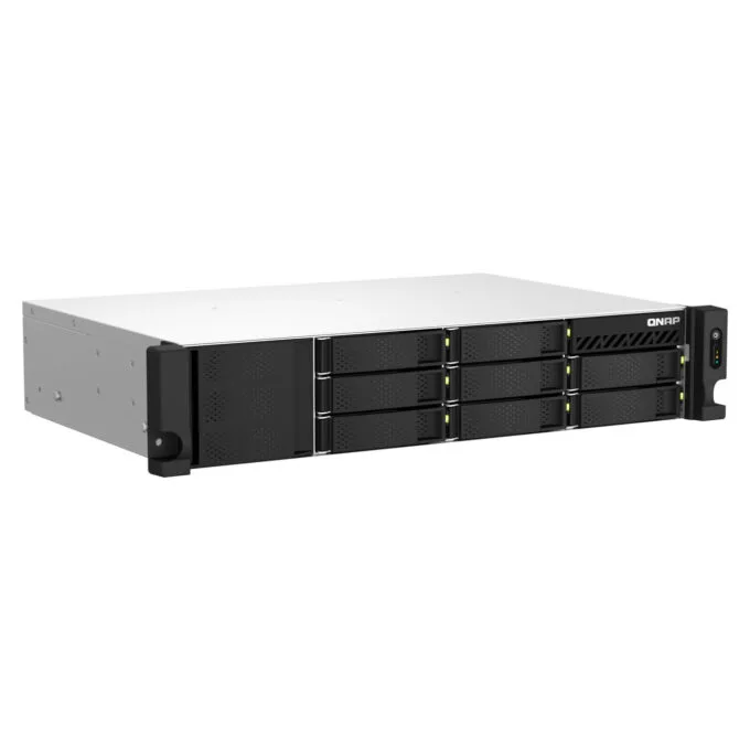 QNAP TS-873AeU-RP - 8-Bay 2U Short-Depth NAS, AMD Ryzen V1500B 2.2GHz Quad-Core, Dual 2.5GbE, 2x M.2 NVMe, Redundant PSU — image 3