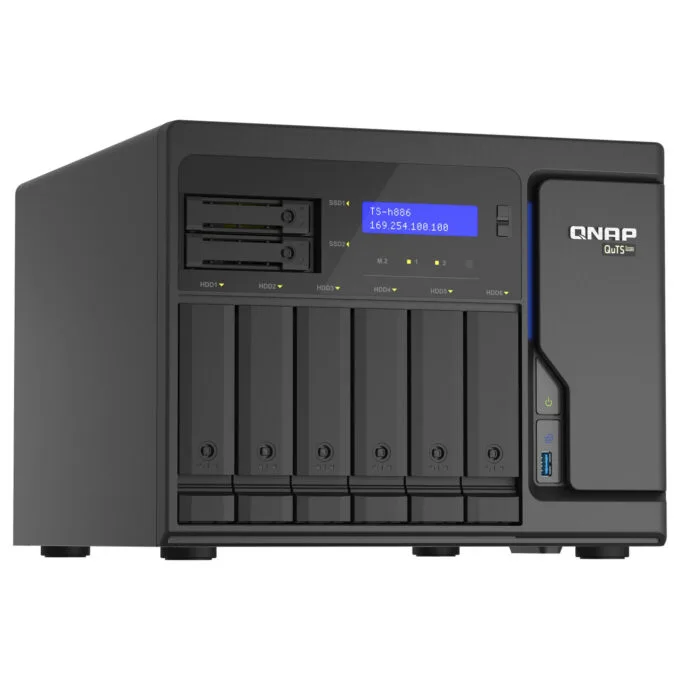 QNAP TS-h886-D1602-8G-BRO 8-Bay QuTS hero NAS Intel Xeon D1602 built-in 2 M.2 NVMe Gen3 port SATA 8GB RAM + 5 Year Wa... — image 2