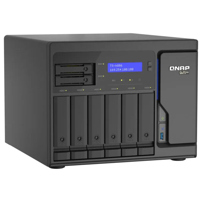 QNAP TS-h886-D1602-8G-BRO 8-Bay QuTS hero NAS Intel Xeon D1602 built-in 2 M.2 NVMe Gen3 port SATA 8GB RAM + 5 Year Wa... — image 3