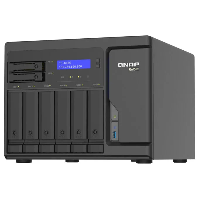 QNAP TS-h886-D1602-8G-BRO 8-Bay QuTS hero NAS Intel Xeon D1602 built-in 2 M.2 NVMe Gen3 port SATA 8GB RAM + 5 Year Wa... — image 4