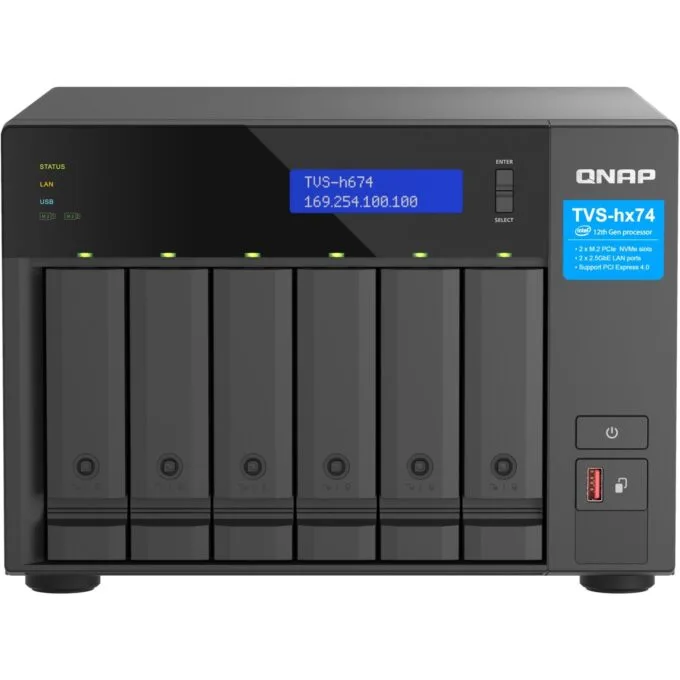QNAP TVS-H674-I5-32G 6-Bay NAS - QuTS hero, i5-12400, 32GB RAM, up to 4.6GHz — image 1