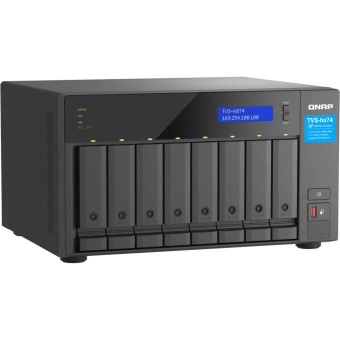QNAP TVS-H874-I5-32G - 8-Bay QuTS hero NAS - Intel i5-12400 (2.5–4.4GHz), 32GB DDR4 SO-DIMM, Black — image 3