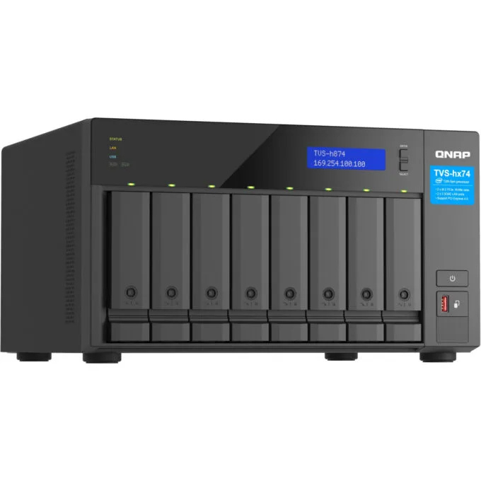 QNAP TVS-H874-I5-32G - 8-Bay QuTS hero NAS - Intel i5-12400 (2.5–4.4GHz), 32GB DDR4 SO-DIMM, Black — image 4