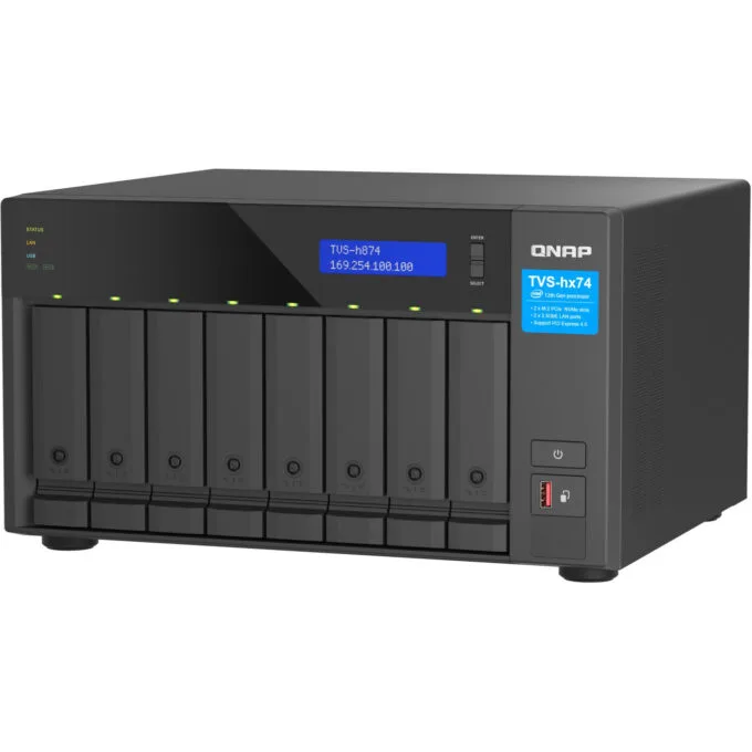 QNAP TVS-H874T-I9-64G - 8-Bay NAS - Intel Core i9-12900, 64GB DDR4, Thunderbolt 4, ZFS, Black — image 5