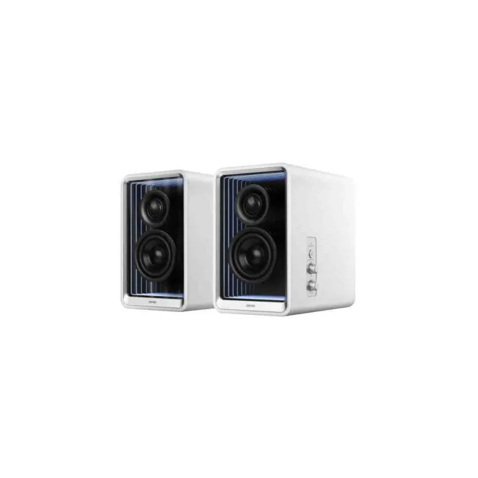 QR65 WHITE DESKTOP SPEAKER ACTIVE MONITOR W GAN CHARGER BT EDIFIER — image 1