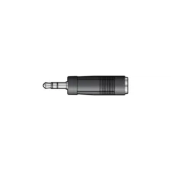 QTX 6.3mm Female Mono to 3.5mm Male Stereo Adaptor - 759.185UK - 6.3mm Female Mono to 3.5mm Male Stereo Adaptor