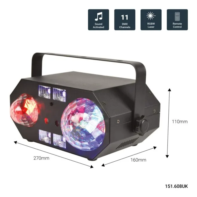 QTX Tetra Moonflower Ripple Strobe UV Laser - 151.608UK - Moonflower Ripple Strobe UV Laser — image 4