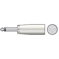 QTX XLR Mono Male to 6.3mm Mono Male Adaptor - 763.946UK - XLR Mono Male to 6.3mm Mono Male Adaptor