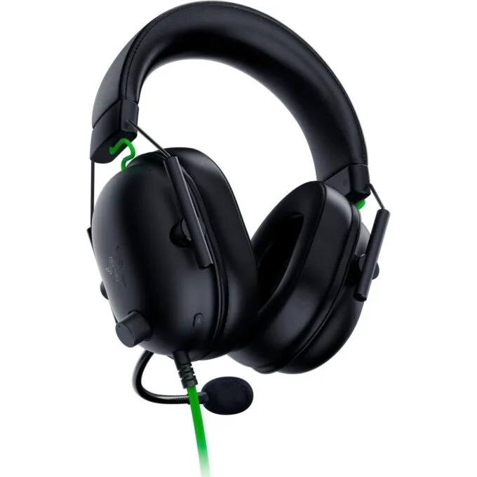Razer BlackShark V2 X Headset - BlackShark V2 X - Over-Ear, Wired, Black/Green — image 4