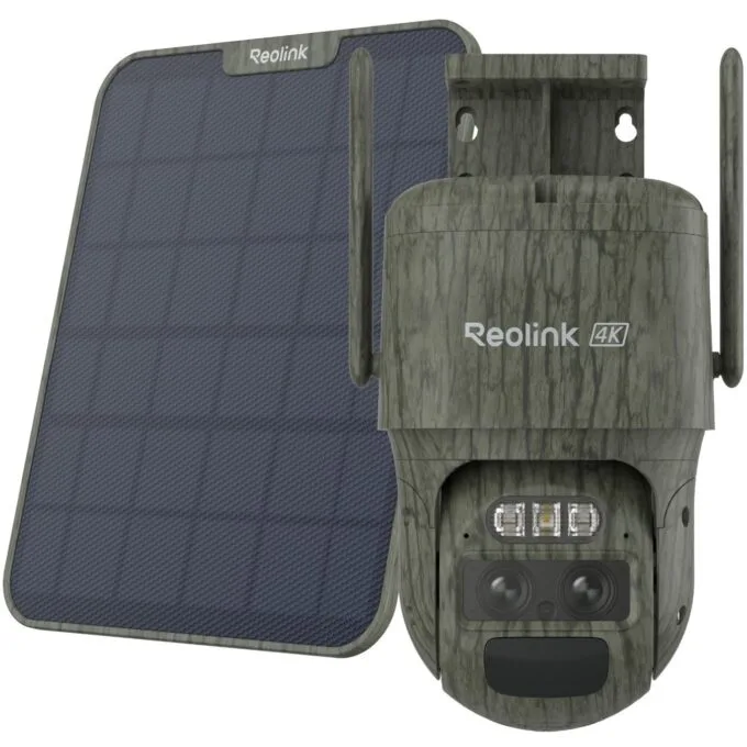 Reolink Outdoor Battery Camera 4K Trackmix LTE - BP4G - (G770-C) (Camo) Bundle — image 1