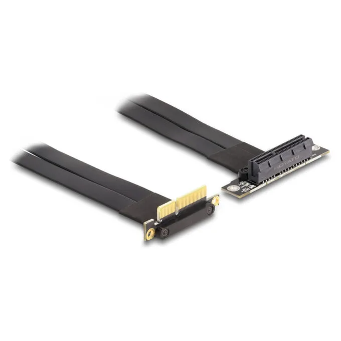 Riser Karte PCI Express x4 Stecker 90° gewinkelt zu x4 Slot 90° gewinkelt mit Kabel 60 cm — image 1