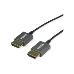 ROLINE 4K HDMI Ultra HD Kabel mit Ethernet. ST ST. ultra-slim. koaxial. schwarz. 2 m