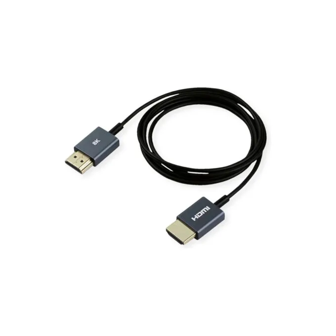 ROLINE 8K HDMI Ultra HD Kabel mit Ethernet. ST ST. ultra-slim. koaxial. schwarz. 1.5 m — image 2