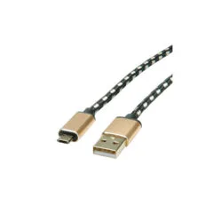 ROLINE GOLD USB 2.0 Kabel Typ A ST - Micro B ST reversibel 1.8m