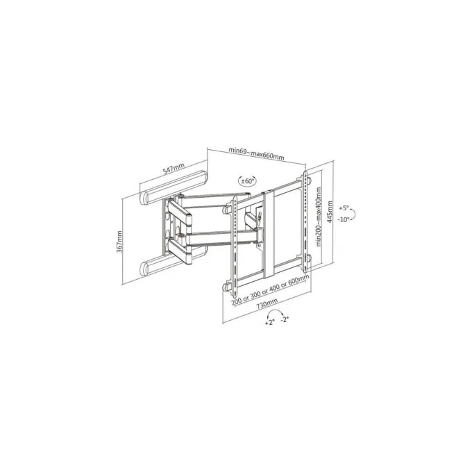 ROLINE PREMIUM TV-Wandhalterung. hoch-flexibel. 37-80 Zoll. bis 70 kg — image 2