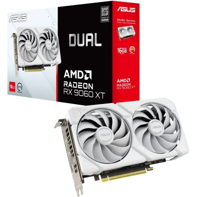 RX 9060 XT 16GB Asus DUAL GDDR6 white - RX 9060 XT - White, 16GB GDDR6, PCIe 5.0 — image 7