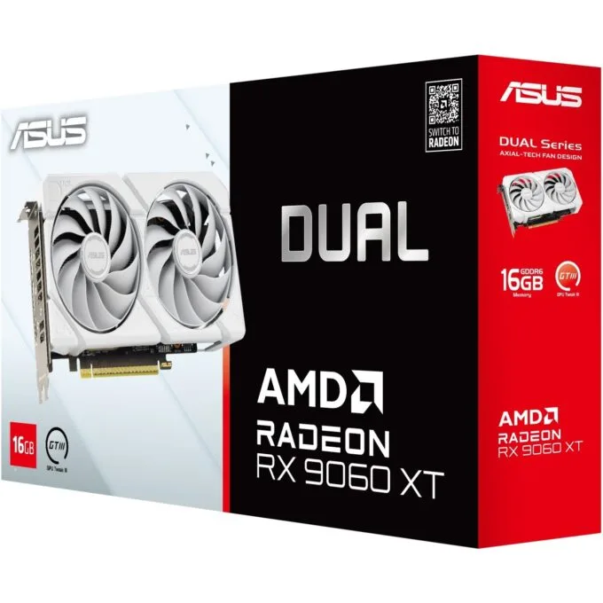 RX 9060 XT 16GB Asus DUAL GDDR6 white - RX 9060 XT - White, 16GB GDDR6, PCIe 5.0 — image 8