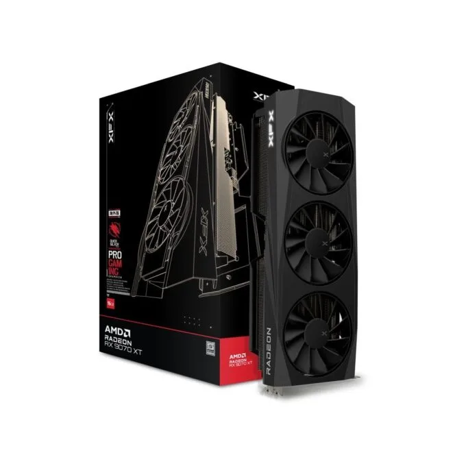 RX 9070 XT 16GB GDDR6 XFX Quicksilver Gaming - 3-Fan PCIe 5.0 - Black — image 5
