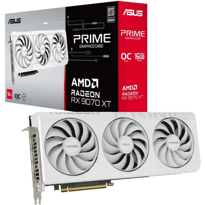 RX 9070XT 16GB ASUS PRIME GDDR6 WHITE - RX 9070XT - White, 16GB, GDDR6 — image 5