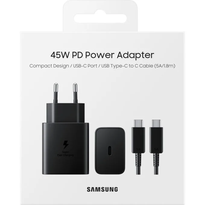 Samsung 45W Super Fast Charger - EP-T4510 - USB-C PD, 1.8m Cable, Black — image 5