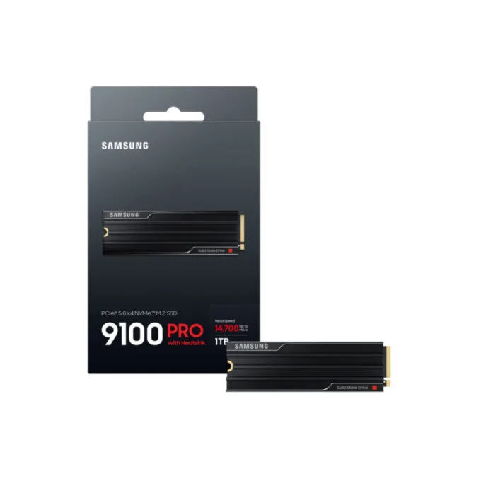 Samsung 9100 Pro 1TB M.2 2280 NVMe SSD (Heatsink) - PCIe 5.0 x4 14700 MB/s - MZ-VAP1T0CW — image 1