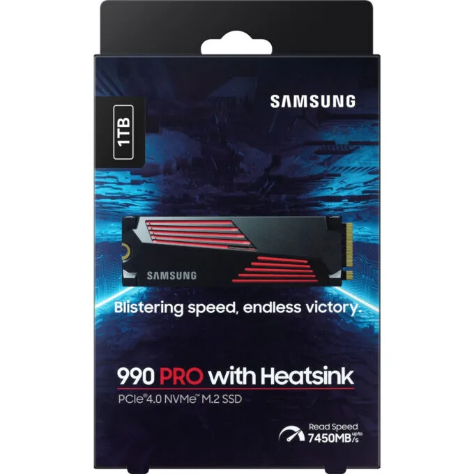 Samsung 990 PRO 1TB M.2 2280 NVMe PCIe 4.0 x4 SSD with Heatsink - MZ-V9P1T0CW — image 2