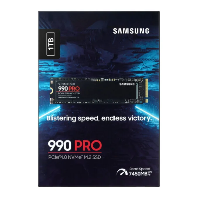 Samsung 990 PRO 1TB M.2 NVMe SSD - PCIe 4.0 x4 7450 MB/s - MZ-V9P1T0BW — image 1