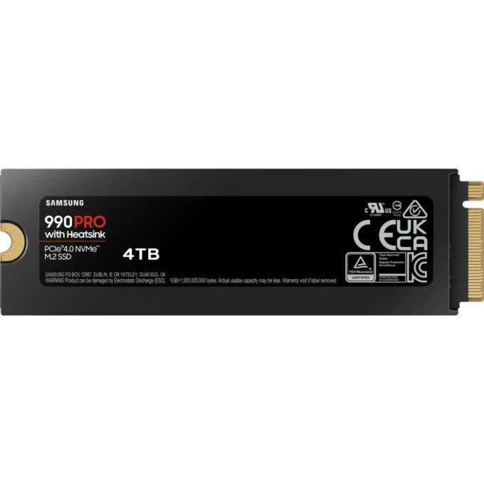 Samsung 990 PRO 4TB M.2 2280 NVMe PCIe 4.0 x4 SSD w/ Heatsink MZ-V9P4T0CW — image 2