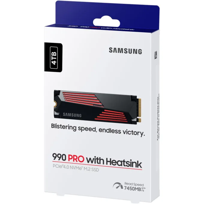 Samsung 990 PRO 4TB M.2 2280 NVMe PCIe 4.0 x4 SSD w/ Heatsink MZ-V9P4T0CW — image 6