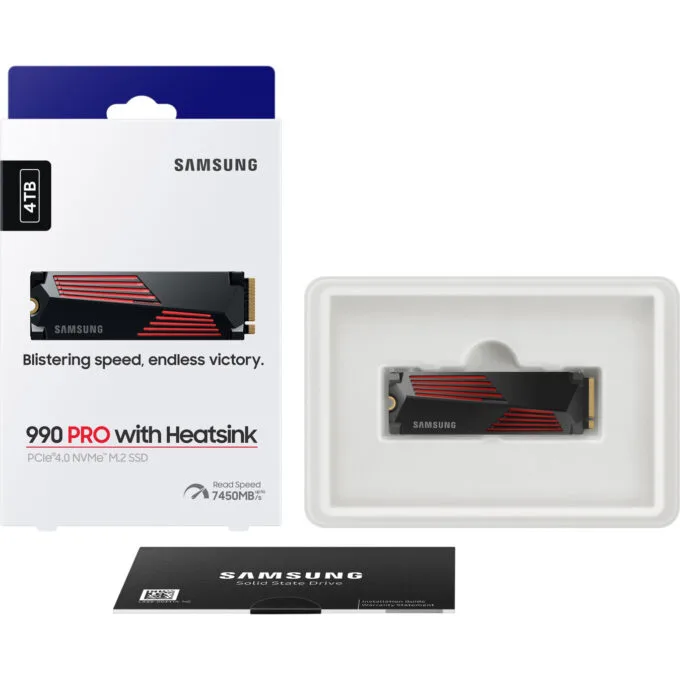 Samsung 990 PRO 4TB M.2 2280 NVMe PCIe 4.0 x4 SSD w/ Heatsink MZ-V9P4T0CW — image 8