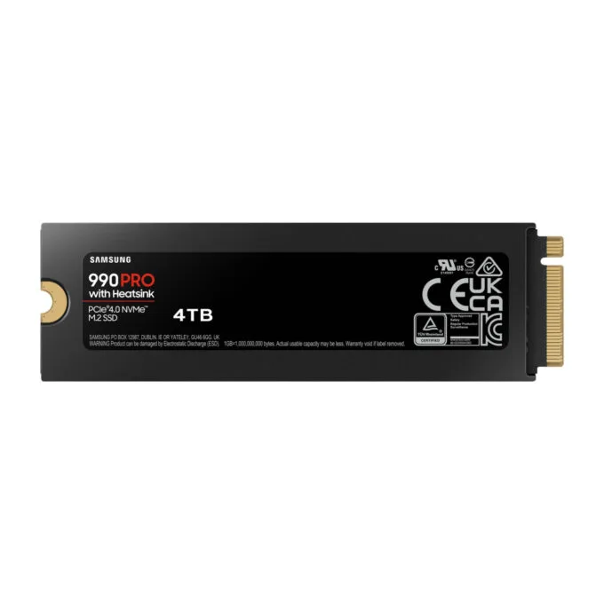 Samsung 990 PRO 4TB M.2 2280 NVMe SSD with Heatsink - PCIe 4.0 x4 7450 MB/s - MZ-V9P4T0CW — image 5