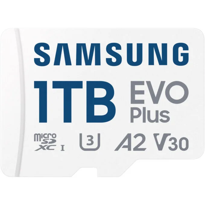 Samsung EVO Plus microSDXC 1TB - MB-MC1T0S - UHS-I U3 V30 A2, 160 MB/s, Blue/White, incl. SD adapter — image 1