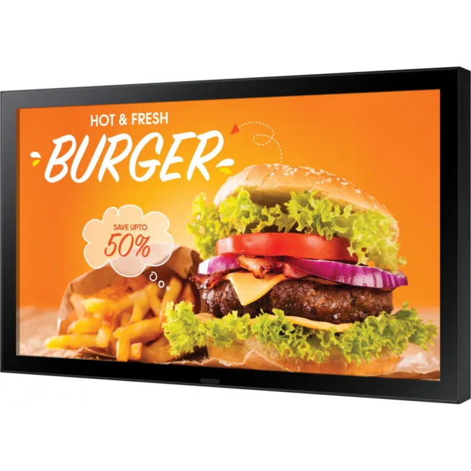 Samsung LH24OHBEBGBXEN - 24in FHD Outdoor Digital Signage, IPS, 1500 nits, Tizen 6.5, 24/7, HDMI/USB/LAN, Black — image 2