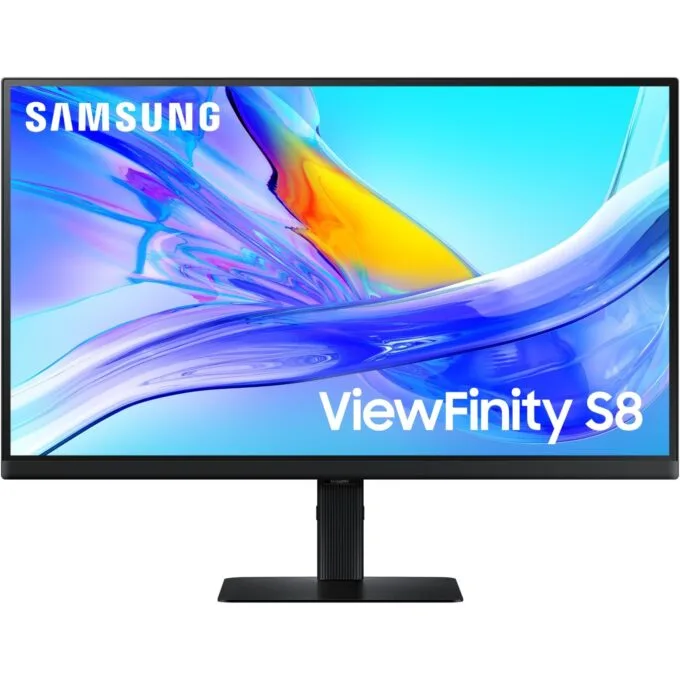 Samsung LS27D800UAUXEN (S80UD) - 27in 4K UHD IPS Monitor, HDR10, USB-C PD 90W, KVM, Pivot, Black — image 1