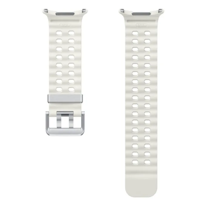 Samsung Marine Band for Galaxy Watch Ultra - White - Nitrile/Nylon/Rubber, Titanium Buckle, Moisture Resistant — image 2