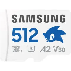 Samsung MB-MD512S MicroSDXC 512GB - UHS-I (U3/V30) A2, 180MB/s Read, 130MB/s Write, Blue/Grey/White, Includes SD Adapter